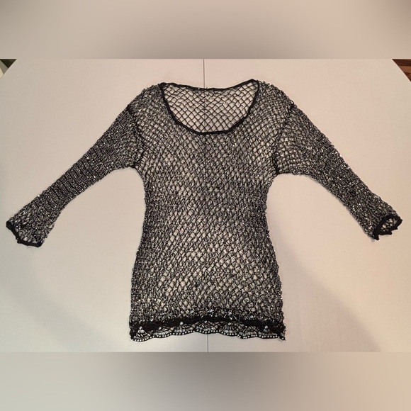 Beaded mesh ladies shirt. Size: M - Picture 8 of 10